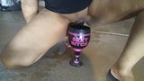 Pissing in her Sexy Bitch Cup snapshot 7