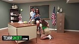 Leana And Juan Just Love Their Sex Ed Teacher And They Compete For Charlotte’s Attention & Pussy snapshot 7