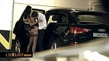 The hot secretary gets seduced on a public parking snapshot 6