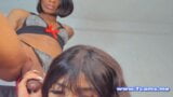 Shemale Deepthroating Her Ebony Friend snapshot 8