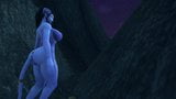 Pikhongerige Draenei praat met een kleine gespannen dekhengst snapshot 1