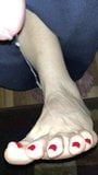 Wifes Footjob Cumshot snapshot 1