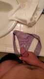 Cuming on my girlfriends dirty thong snapshot 5