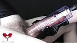 Penis Pump and Latex Gloves. She maximises my cock. snapshot 5