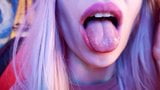 Awesome big lips teen sucks hard cock in close-up snapshot 8