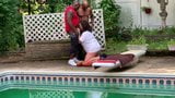 Slut wife sucking bbc at the pool side snapshot 3