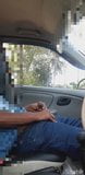 Public Dick Flash and Jerking Huge dick on a Car snapshot 8