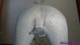 Teen Has Multiple Squirts in Grey Leggings snapshot 3