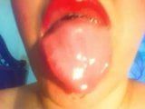 Drooling Wet Red Lips Lipstick Fetish snapshot 2