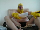 pisspig wallowing in piss wearing rubber shorts snapshot 9