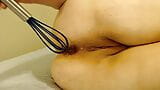 Hurting my asshole with a whisk after deep anal dildo snapshot 5