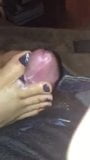 Foot job cumshot on couch snapshot 1