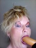 Kinky old woman gags and spits all over dildo!!So hot!!! snapshot 8