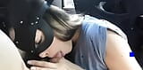 Oksi sucks her husband's cock in the car snapshot 15