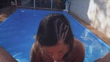 Hot neighbor gets her perfect ass in the pool just to drive me crazy! snapshot 20