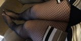 Feeling myself in tight zipper dress and fishnets snapshot 2