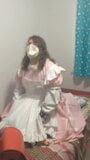 Pink PVC Sissy Maid Vibratior pillow hump Breathplay snapshot 7