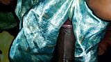 Saten handjob - komşu saten ipeksi yeşil baskı sari üzerinde boşalmak (81) snapshot 9