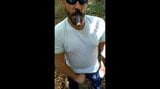 Beard daddy with cigar cums in forest snapshot 2