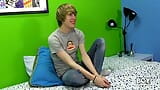 Adorable twink Corey Jakobs masturbates after an interview snapshot 1