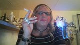 Blonde TS  whore smoking snapshot 7