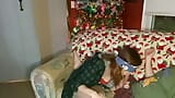 Babyybut gets a tricked into a surprise Christmas present from her step bro blindfolded. snapshot 10