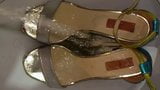 Daugh's Elle Silver Sandals pissed and cummed snapshot 4