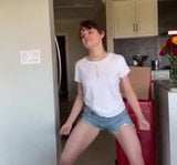 Joey King dancing in jean shorts snapshot 5