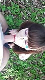 Teen girl blowjob in nature snapshot 2