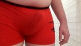 25 Chub Boy pee in tight red boxers snapshot 2