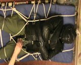 Restrained slave is in the leather straitjacket snapshot 16
