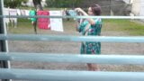 Naked in public. Neighbor saw pregnant neighbor in window who was drying clothes in yard without bra and panties. Nudist snapshot 14