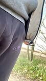 Walking with hole in my pants with dick out snapshot 5