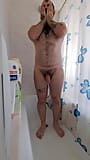 Bear bathes and soaps his big cock snapshot 3