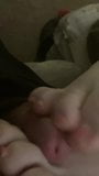 Slow Teasing Footjob on slave cock & balls snapshot 4