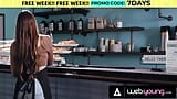 Teen Barista Hazel Moore Fucks Her Naughty Girlfriend at Her Job Before Closing For the Night snapshot 2