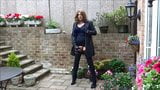 Alison wanking in her new nylon mac and thigh boots snapshot 11