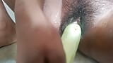 Whole CUCUMBER in My DARK pussy . Taking A Huge Cucumber in my pussy .  Fucking with cucumber . Painful sex video. snapshot 8