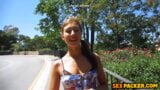 Russian Model on Barcelona trip – Outdoor Seduction in Public with Ana snapshot 3