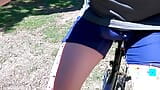 Riding a bike with my cock flashing in a exhibitionist dare snapshot 6