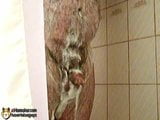 Furry Chubby Bear Strokes His Cock In The Shower snapshot 7