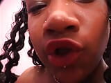 Pregnant ebony slut gets her wet pussy fucked and then get his juices on her face snapshot 6