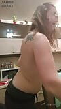 Topless dane on a kitchen - Amateur Russian couple snapshot 9