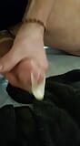 Straight friend takes video while I am wankig my big cock and filing a condom snapshot 7