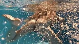 Blonde Latvian Nata Ocean swimming topless snapshot 8