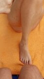 Cum on Selena's small natural feet snapshot 1