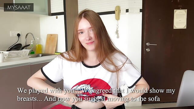Sister lost at chess, gets double-penetrated in her pussy.