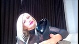 blond in black stocking lick her heels and feet snapshot 8