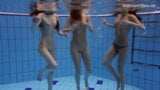 Three girls with Matrosova in swimming pools snapshot 8