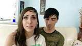 Real Teen Couple 18 Pickup and seduce to First Anal Sex for her at Casting snapshot 2